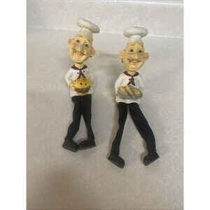 Set of 2 Home Kitchen Decor Chef Figurines with Dangling Legs